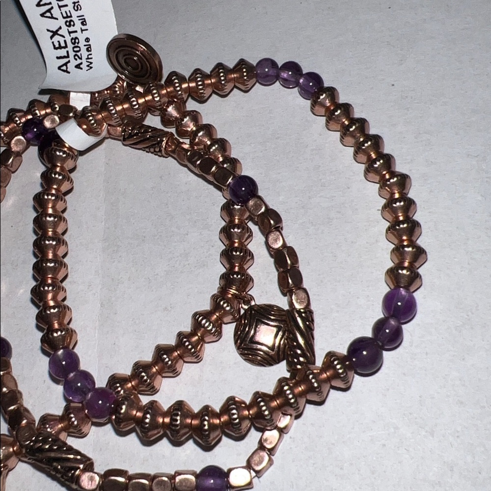 Alex and Ani set of 3 stretch bracelets - Picture 2 of 4